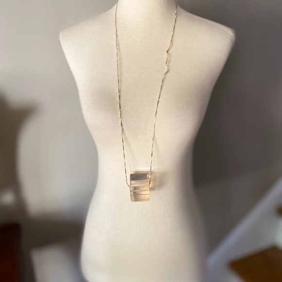 Anthropologie Long Cube Statement Necklace - Picture 4 of 9